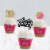 Big Dot of Happiness Chic 30th Birthday Pink & Gold Cupcake Wrappers & Treat Picks Kit 24 Ct Perspective: top