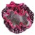 Kella Milla Stylish Satin Shower Cap, Hearts & Pink Bow Perspective: top