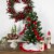 Northlight 18  White and Red Velveteen Mini Christmas Round Tree Skirt Perspective: top
