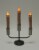 Primitive Design Rolled Steel Triple Taper Candle Stick Holder Perspective: top