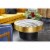 Moe's Home Collection Optic Metal Coffee Table with Bone Veneer Top in Yellow Perspective: top