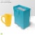 Occasionall Designer Turquoise Paper Gift Wrap Bags with Handles Solid Colors 12Pcs - 6x3x7.5 Perspective: top