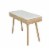 Viola 44  Rectangular Italian Carrara White Marble Writing Desk with Oak Legs Perspective: top