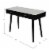 Viola 44  Rectangular Italian Carrara White Marble Writing Desk with Black Legs Perspective: top