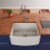 ALFI Brand ABFC2420-W White  Curved Apron 24  x 20  Single Bowl Fireclay Farm Sink with Grid Perspective: top