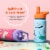 BOZ Kids Insulated Water Bottle with Straw Lid, Stainless Steel Double Wall (Safari) Perspective: top