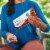 LILY'S Dark Chocolate Style No Sugar Added Baking Chips Bag Perspective: top