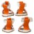 Pet Life Buckle-Supportive Pvc Waterproof Pet Sandals Shoes - Set Of 4 Perspective: top