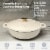 5 Quart Enameled Cast Iron Round Dutch Oven Braiser, Cream Perspective: top