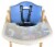 Abiie Beyond Wooden High Chair with Tray. (Natural Wood - Blue Cushion) Perspective: top