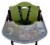 Abiie Beyond Wooden High Chair with Tray. (Mahogany Wood - Olive Cushion) Perspective: top