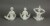 Set of 3 Zen Meditation Yoga Pose Mummy Figurines Perspective: top
