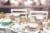Disney Princess 16-Piece Ceramic Dinnerware Set | Tiana, Rapunzel, Aurora, Mulan Perspective: top