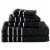 Lavish Home 100% Cotton Rice Weave 6 Piece Towel Set - Black Perspective: top