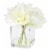 Pure Garden 50-139 Lily Floral Arrangement with Glass Vase - Cream Perspective: top