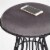Adore Decor Lulu Velvet Upholstered Vanity Stool Fully Assembled Black and Gray Perspective: top