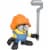 Fisher Price Despicable Me Minions: Rise of Gru Imaginext Bob with Hard Hat Mini Figure Perspective: top