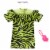 Barbie Fashion Pack of Doll Clothes, 1 Green & Black Zebra Print Mini Dress & 2 Accessories Perspective: top