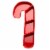 Holiday Home Four-Section Candy Cane-Shaped Melamine Tray Perspective: top