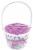 Holiday Home Easter Painted Polka Dot Lined Willow Basket - Purple Perspective: top