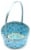 Holiday Home Easter Pearlized Bamboo Basket- Blue Perspective: top