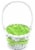 Holiday Home Easter Painted Polka Dot Lined Willow Basket - Green Perspective: top