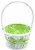 Holiday Home Easter Painted Polka Dot Lined Willow Basket - Green Perspective: top