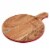 Holiday Home Round Wood Board with Red Edge Perspective: top