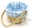 Holiday Home Easter Gingham Lined Softwood Basket - Blue Perspective: top