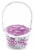 Holiday Home Easter Painted Polka Dot Lined Willow Basket - Purple Perspective: top