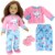 Sophia's Winter PJs and Slippers for 18  Dolls, Pink/Blue Perspective: top