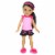 Sophia's Girl Pink & Black Heart Print Pajamas, Hair Tie & Fluffy Slippers for 15  Dolls Perspective: top