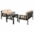 SAFAVIEH Outdoor Collection Lardner Living Set Dark Slate Grey/Sahara Beige Perspective: top