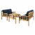 SAFAVIEH Outdoor Collection Lardner Living Set Natural/Navy Perspective: top