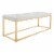 SAFAVIEH Reynolds Velvet Bench Grey / Brass Perspective: top