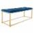 SAFAVIEH Reynolds Velvet Bench Navy / Brass Perspective: top