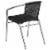 Flash Furniture  Commercial Aluminum & Black Rattan Indoor & Outdoor Restaurant Stack Chair Perspective: top