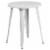 Flash Furniture CH-51080TH-2-18VRT-WH-GG 24 in. Round White Metal Indoor & Outdoor Table Set Perspective: top