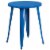 Flash Furniture CH-51080TH-4-18VRT-BL-GG 24 in. Round Blue Metal Indoor & Outdoor Table Set w Perspective: top
