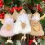 Wrapables Christmas Angel Ornaments Hanging Tree Decorations (Set of 3), Pink Khaki White Perspective: top