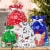Wrapables Aluminum Foil Christmas Drawstring Gift Bags for Gift Wrap, Parties (Set of 10) Perspective: top