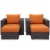 Convene 4 Piece Outdoor Patio Sectional Set - Espresso Orange Perspective: top