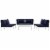 Harmony 7 Piece Outdoor Patio Aluminum Sectional Sofa Set - White Navy Perspective: top