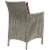 Conduit Outdoor Patio Wicker Rattan Dining Armchair - Light Gray Currant Perspective: top