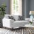 Revive Upholstered Fabric Sofa - White Perspective: top