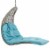 Landscape Hanging Chaise Lounge Outdoor Patio Swing Chair - Light Gray Turquoise Perspective: top