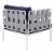 Harmony 3-Piece  Sunbrella Outdoor Patio Aluminum Seating Set Gray Navy Perspective: top