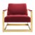 Seg Performance Velvet Accent Chair Gold Maroon Perspective: top