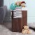 Hivvago Corner Bamboo Hamper Laundry Basket-Brown Perspective: top