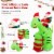 Hivvago 8 Feet Lighted Christmas Inflatable Santa Claus Dinosaur Decoration with Gift Boxes Perspective: top